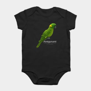 Amigurumi Parrot, white lettering Baby Bodysuit